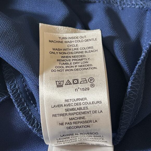 RALPH LAUREN Women’s Blue Sleeveless Fit & Flare Jersey Dress Round Neck Sz. 16 - Picture 14 of 16